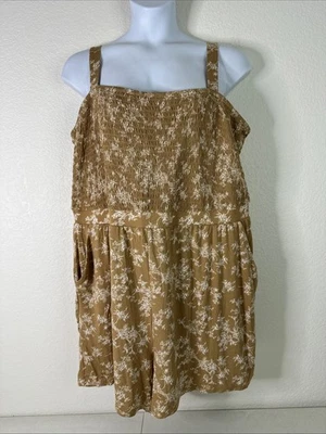 Nuevo con etiquetas Mameluco de tubo con tiras ajustadas tejido floral tabaco talla 3 (3X) para mujer tórrido Foto 1 de 4