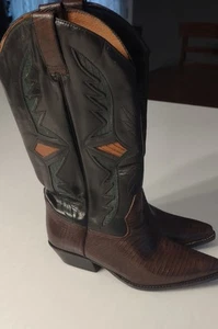Vintage Hunt Club Womans Cowgirl Boots Western Size 8 Brown And Black - Picture 1 of 8