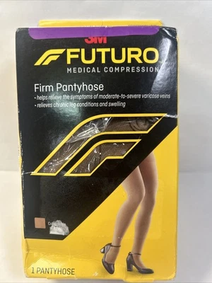 FUTURO Medical Compression Firm Pantyhose Nude Varicose Veins Swelling Relief - Image 1 of 4