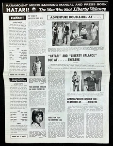 HATARI Vintage Movie Pressbook John Wayne MAN WHO SHOT LIBERTY VALANCE r60s - Picture 1 of 3