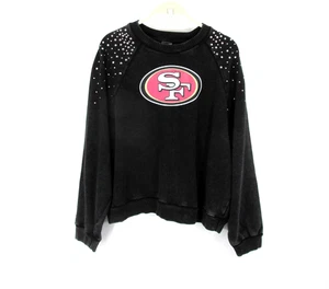 SAN FRANCISCO 49ER's Pullover Sweatshirt Damen XXL Black Wash Studs NFL Football - Bild 1 von 17