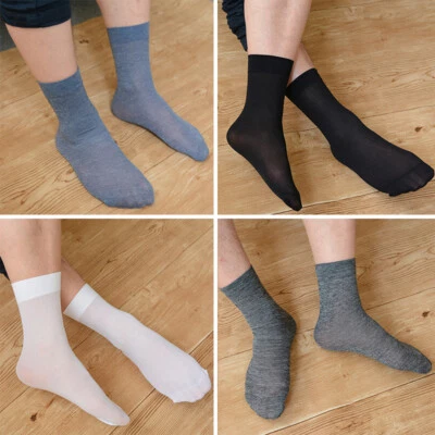 Calzini Di Seta Da 10 Paia Uomini Calzini Affari Traspiranti Frutti Corti ☆ - Immagine 1 di 4