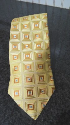 Oro Ike Behar New York $85 nuevo con etiquetas 100 % importado. Corbata de seda 59" x 3,75" EE. UU. Foto 1 de 4