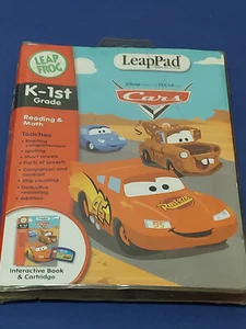 💥A59-Leapfrog LeapPad "CARS" Book & Cartridge K-1st Grade Math/Reading - Picture 1 of 10