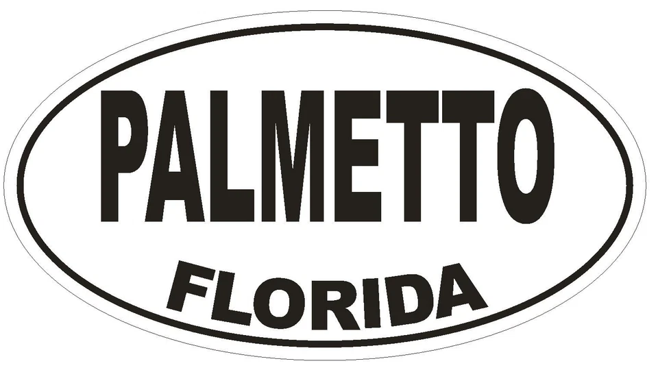 WINTER PARK PRODUCTS Palmetto Florida Oval Bumper Sticker or Helmet Sticker D1581 Euro Oval