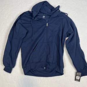 Athletic Teens Large (42-44) Blue Full Zip Blue Hooded Jacket - Picture 1 of 6