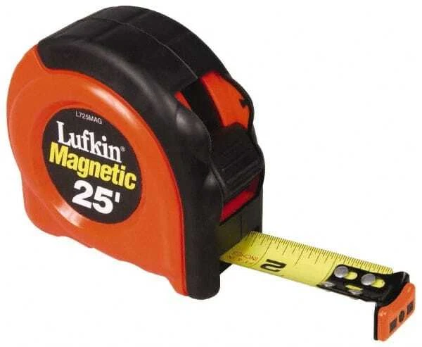 Lufkin L725MAG Tape Measure: 25' Long, 1" Wide Blade, 1/16", A5 Graduations