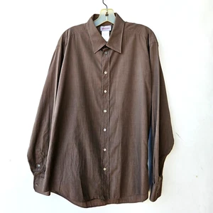 Versace Classic Shirt Men's 42- 16 1/2 Brown Button Up Long Sleeve - Picture 1 of 6
