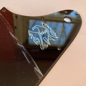 Black Gloss Pickguard for 2004-2008 Gibson Firebird Studio +Gold Or Chrome Decal - Picture 1 of 8