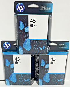 Expired 2015 - Lot of 3 HP Genuine Black Ink 51645A Sealed Boxes