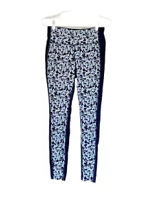 J.CREW x NEW BALANCE leggings size M blue white leopard print - Picture 1 of 4