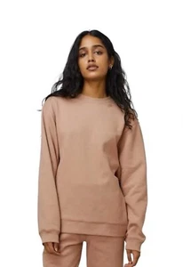 NEW Lunya Cozy Fleece Crew Sweatshirt In Otium Tan Women’s Size XS/S - Picture 1 of 6