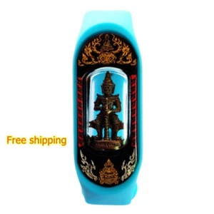 Thao Wessuwan Amulett blau Armband Riesengott Thai Buddha Bracelet Talisman - Bild 1 von 6