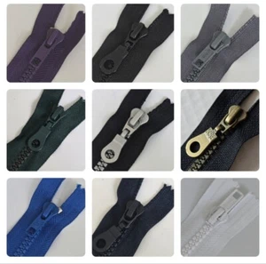 Quality Plastic Closed End No.5 Zips, 6", 7", 8", 10", 12" PACK OF 2 ZIPS - Picture 1 of 25