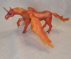 4" x 7" Orange Unicorn Figure Fantasy Pegasus Wings Character Figurine Toy