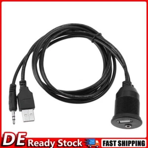 Auto Armaturenbrett Moto USB 2.0 3,5 mm M/F AUX Kabel Verlängerungskabel DE - Bild 1 von 5