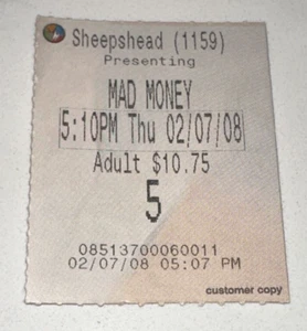 Biglietto film Mad Money Stub Queen Latifah Diane Keaton apertura 2/7/2008 - Foto 1 di 2