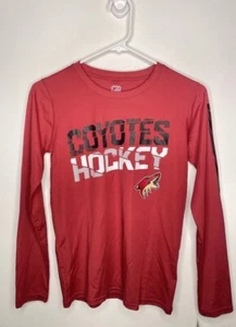 NHL Arizona Coyotes Shirt Boys Size Large 14-16 Long Sleeve Red Active Hockey - Picture 1 of 3
