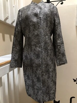 ANNE KLEIN  WOMENS -New Topper jacket/coat size M Snake-Print Metalic Grey  - Image 1 of 4