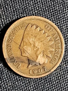 118-Year-Old 1907 Indian Head Penny No Mint Mark - Picture 1 of 9