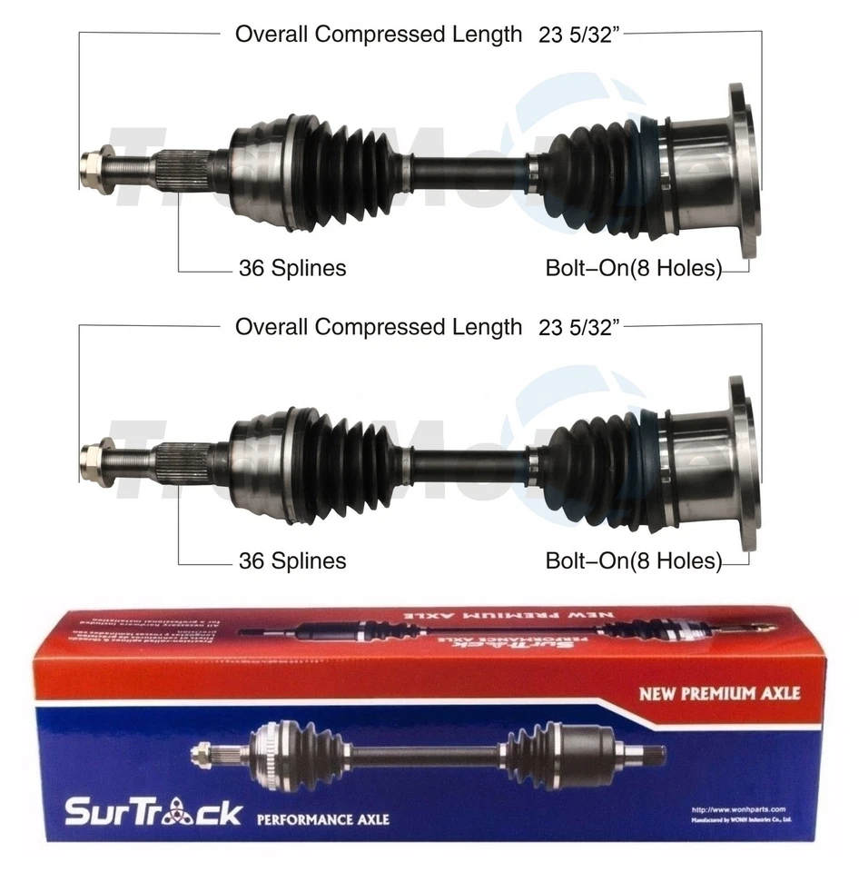SurTrack Pair Set of 2 Front CV Axle Shafts For Chevrolet GMC Sierra 2500 HD 4WD - Image 1 of 1