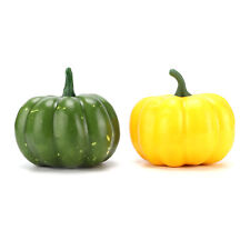 2x Craft Pumpkins Mini Artificial Green Yellow Pumpkins Ornaments For DIY New
