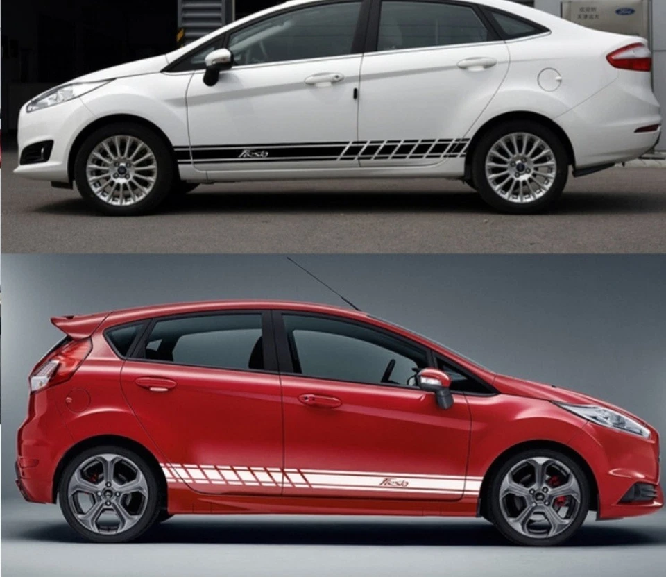 FORD FIESTA SIDE STRIPES RACING SIDE SKIRT STRIPES VINYL DECALS STICKERS - Image 1 of 1