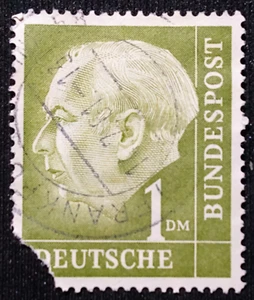 1954 DEUTSCHLAND🇩🇪Heuss Deutsche Bundespost Briefmarke 1dm KOSTENLOSER 2Versand mit Sendungsverfolgung! (S538) - Bild 1 von 6