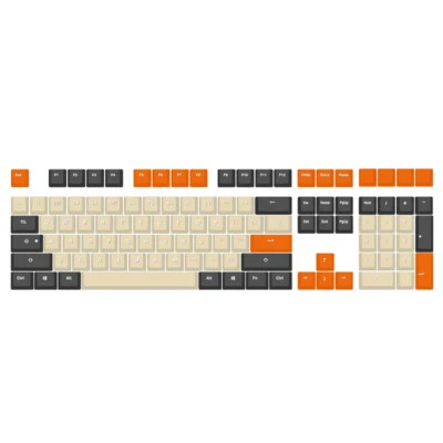 Beige Orange Carbon Shine Through Double Shot PBT OEM Profile Keycap Set - Image 1 of 4