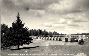 RPPC Photo Postcard Pokegama Dam Mississippi River Grand Rapids MN Itasca County - Picture 1 of 3