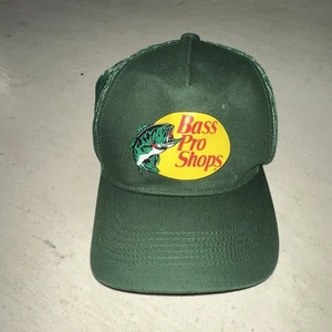 Bass Pro Shops Youth Trucker Hat Ball Cap SNAPBACK Green Mesh Back Gone Fishing - Picture 1 of 11