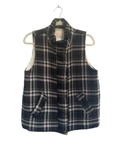 Anthropologie Hei Hei Quincy Plaid Puffer Vest Size Small Zip Snap #5338 - Picture 1 of 12