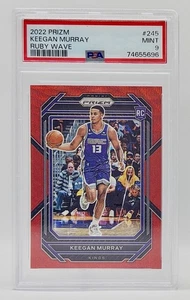 PSA 9 2022-23 Panini Prizm Ruby Wave Prizm #245 Keegan Murray RC Kings Cracked - Bild 1 von 2