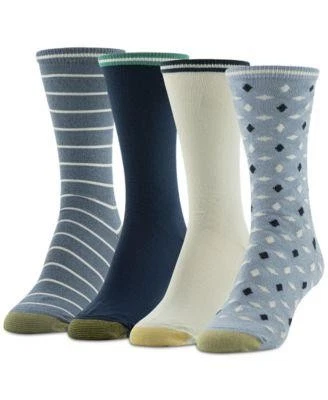 Calcetines redondos punta dorada diamante azul blanco surtido 4 pares Foto 1 de 1