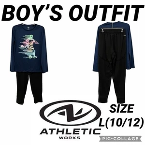 Athletic Works Boy's Long Sleeve Graphic T-Shirt and Knit Joggers Set L(10/12) - Picture 1 of 14