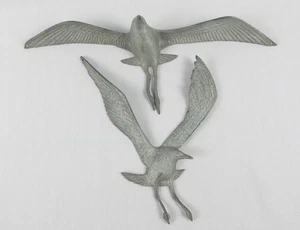 Vintage Metall Möwen 2er Set Wandtafeln Kunst Küste - Bild 1 von 18