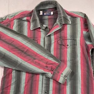 Camisa Western Vintage EE. UU. Panhandle Hombres 16.5-35 Perla Snap Rojo Azul Retro Rodeo - Imagen 1 de 10