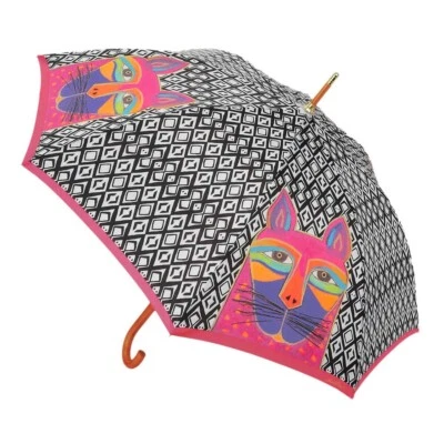 Paraguas compacto Laurel Burch 'FUCSIA WHISKERED CAT' 11,75" X 2" NUEVO CON ETIQUETAS Foto 1 de 4