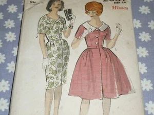 VTG ADVANCE 2957 MISSES SLIM OR FULL DRESS DETACHABLE COLLAR PATTERN-UNCUT-14/34 - Picture 1 of 3