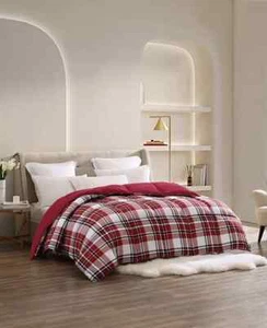 Royal Luxe Blue Ridge Reversible Down Burgundy White Plaid, FULL / QUEEN - Picture 1 of 5
