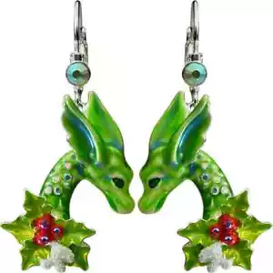 Pendientes Kirks Folly Holiday Dreams Dragon Enchanted Forest Esmalte ST - Imagen 1 de 3