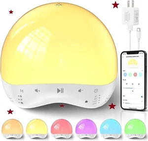 Nachtlicht mit Wecker APP/Touch Tasten Steuerung, 7 Farben, 25 beruhigender Sound - Bild 1 von 6