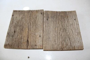2 PCS RECLAIMED WEATHERED OAK OLD BARN BOARD WOOD LUMBER RUSTIC BOARD CRAFTS ART - Picture 1 of 2