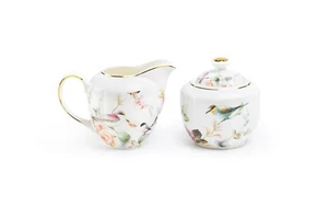 Grace Teaware Magnolia Garden Fine Porcelain Sugar and Creamer Set - Picture 1 of 2