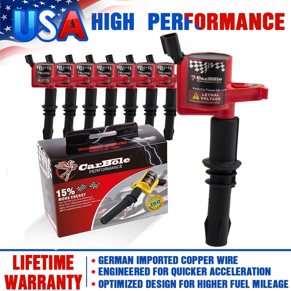 Paquete de 8 bobinas de encendido de alto rendimiento para Ford F150 V8 2004-2010 5,4 L 3 V DG511 Foto 1 de 4