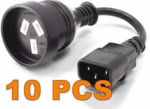 10 x IEC C14 - 3-Pin UPS Power Cable AU Female Plug 3P Socket PC 15cm Cord 10pcs - Picture 1 of 1