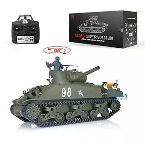 2.4G Henglong 1/16 Plastic 7.0 M4A3 Sherman RTR BB IR RC Tank 3898 360° Turret - Picture 1 of 12