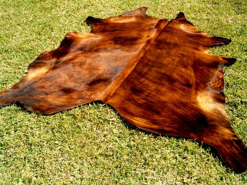 全新 大号 BRINDLE 棕色 牛皮地毯 天然牛皮 隐藏皮肤 6X6 英尺 RRS — 第 1/4 张图片