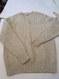 Vintage Clansman English Sports Cable Knit Sweater Shetland Wool Size XL - Picture 1 of 6
