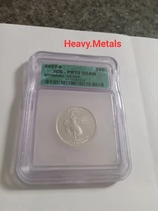 2007-S WYOMING Silver Proof Quarter PR70 ICG NICE LOW PRICE!! - Picture 1 of 6